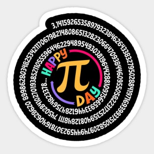 Happy Pi Day 3.14 Mathematic Math Teacher Spiral Pi Day Sticker